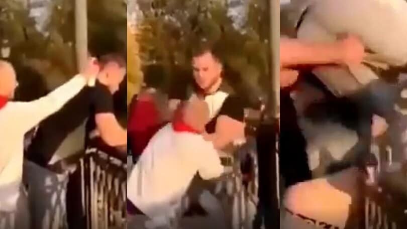 Lo lancia giù dal ponte! L'amico non prende bene lo scherzo e...