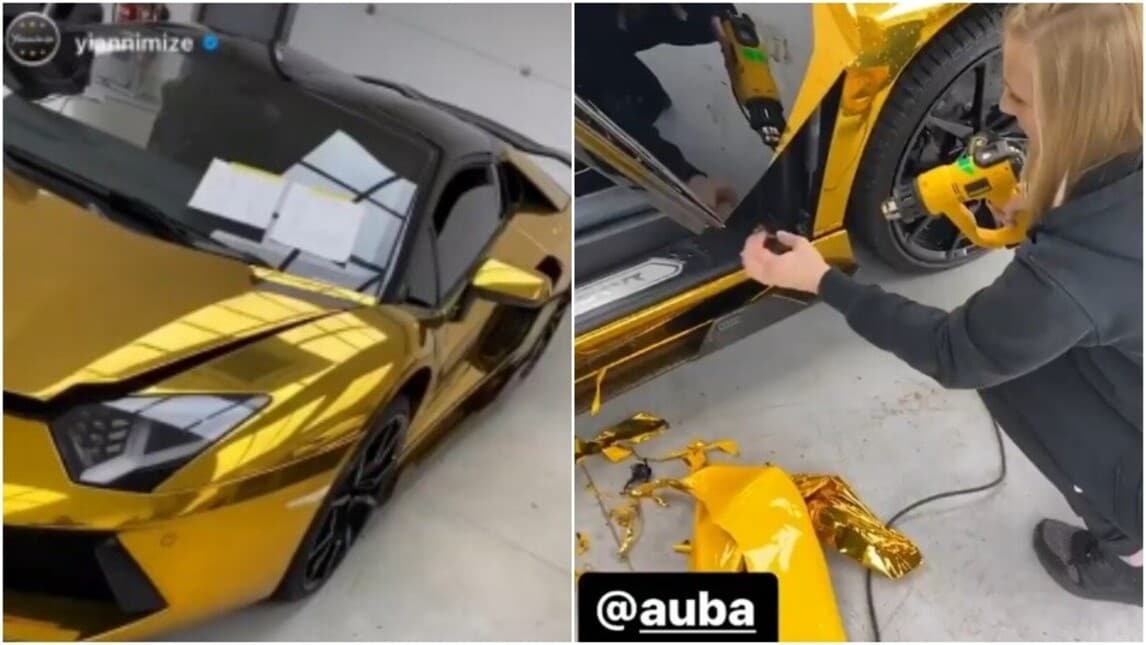 Aubameyang: addio alla sua Lamborghini Aventador dorata