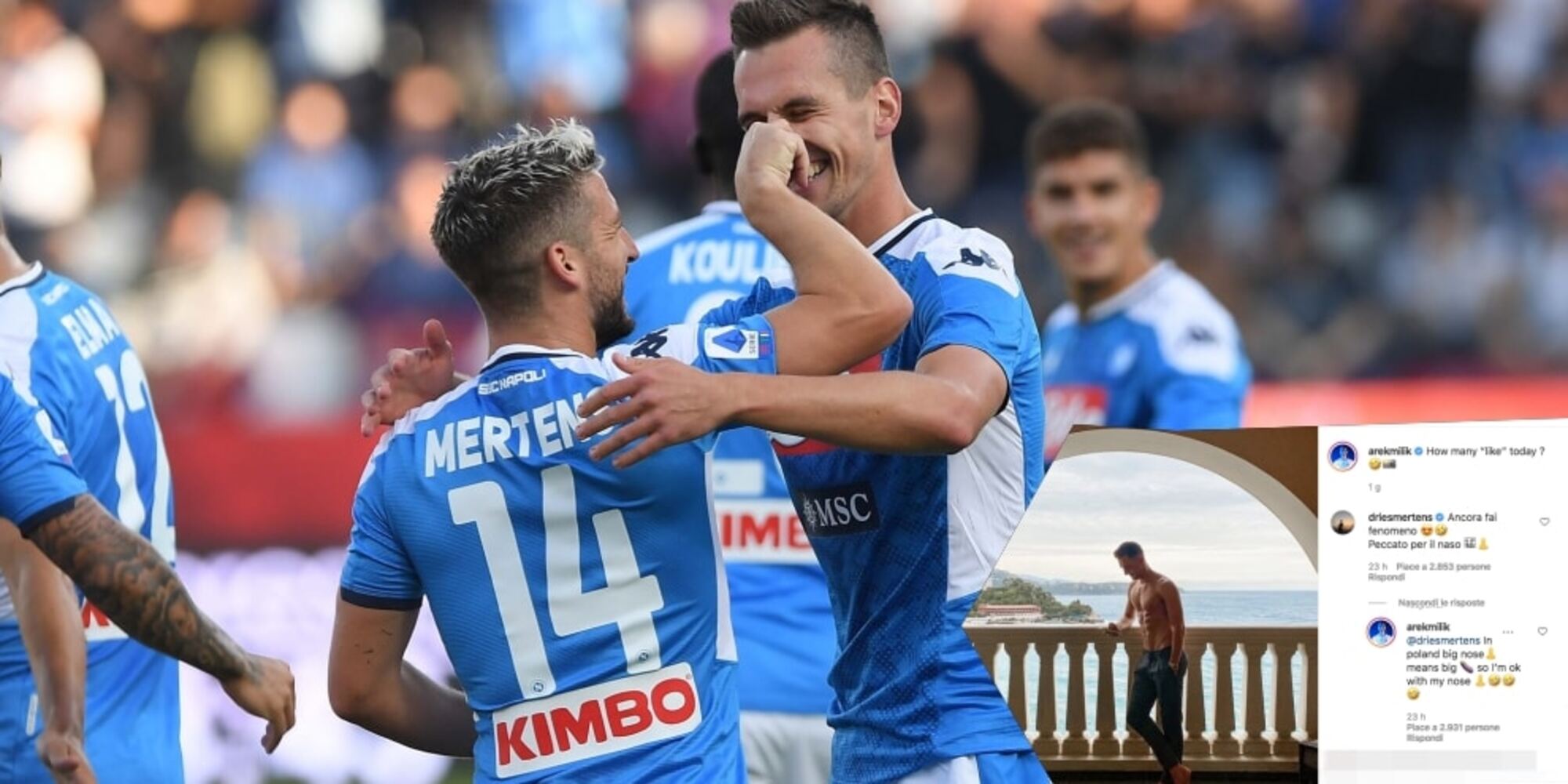 Milik-Mertens, siparietto... hot tutto da ridere