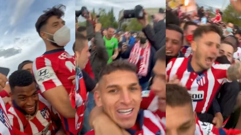 L'Atletico Madrid si scatena con i tifosi: impazza la festa!