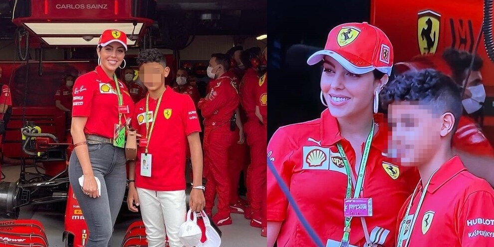 Lady Ronaldo a Montecarlo: Georgina nei box Ferrari