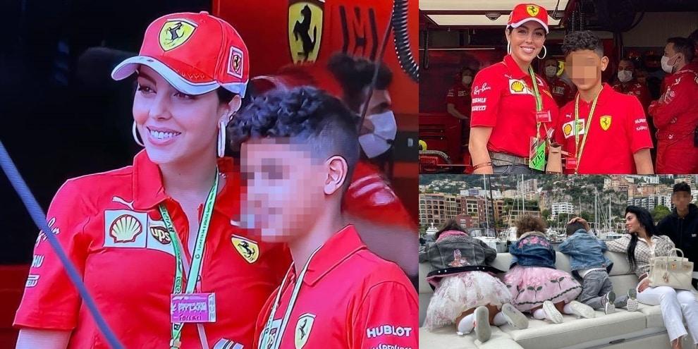 Ferrari, Georgina e Ronaldo Jr nei box a Montecarlo