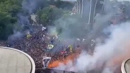 L'Inter sulle torri di San Siro: che cori con i tifosi!