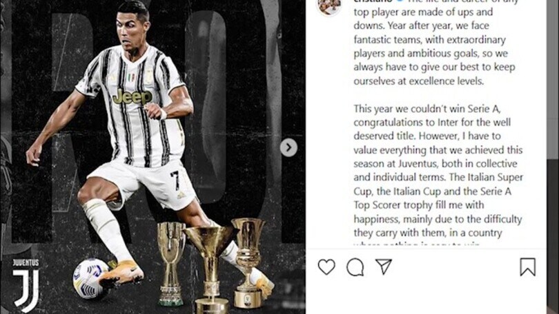 CR7, messaggio misterioso su Instagram