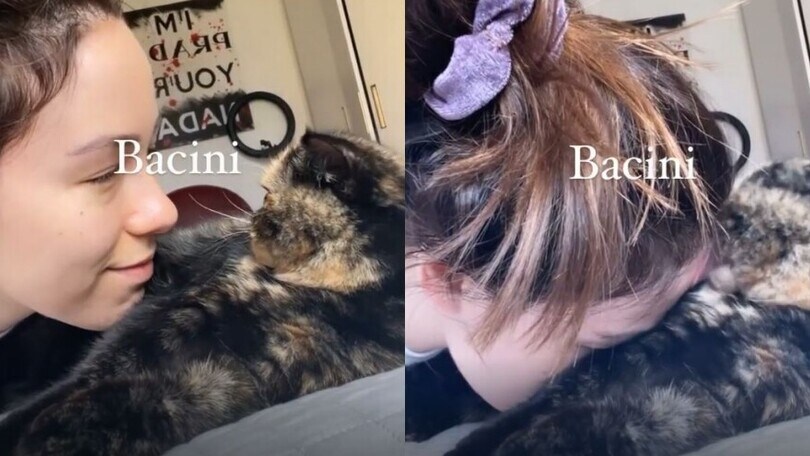 Aurora Ramazzotti e il gattino: quante coccole per Saba Miao!