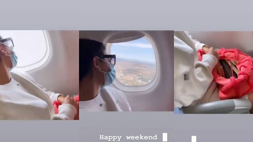 Georgina si gode la vista: viaggio in aereo e musica rilassante
