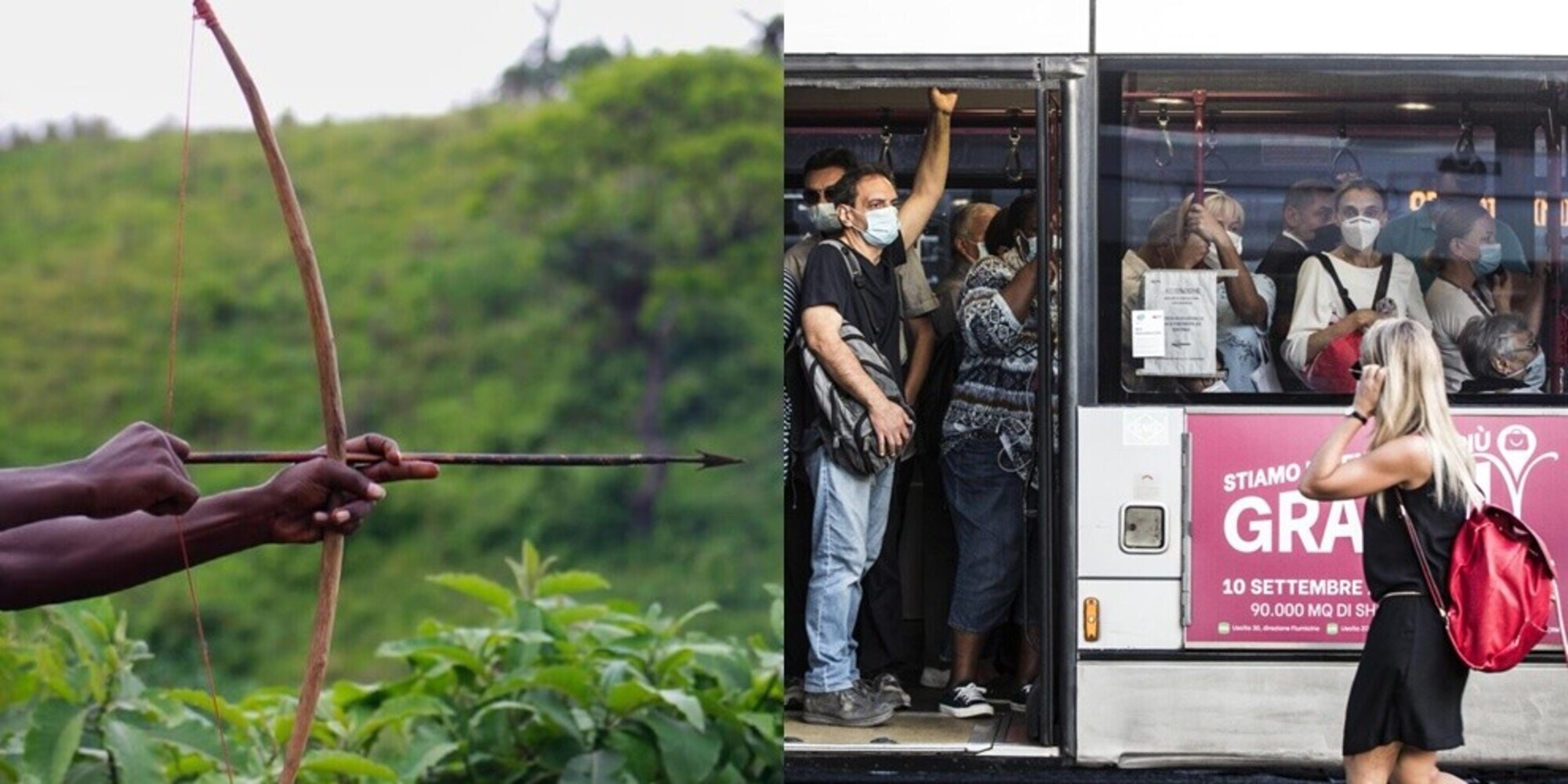 Incredibile a Roma: sul bus con arco e frecce, rissa e arresto