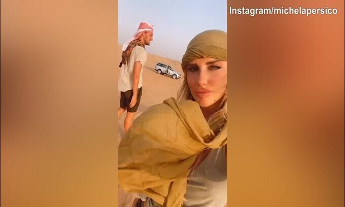 Michela Persico, gita con Rugani nel deserto