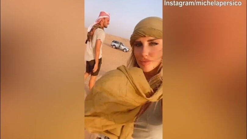 Michela Persico, gita con Rugani nel deserto