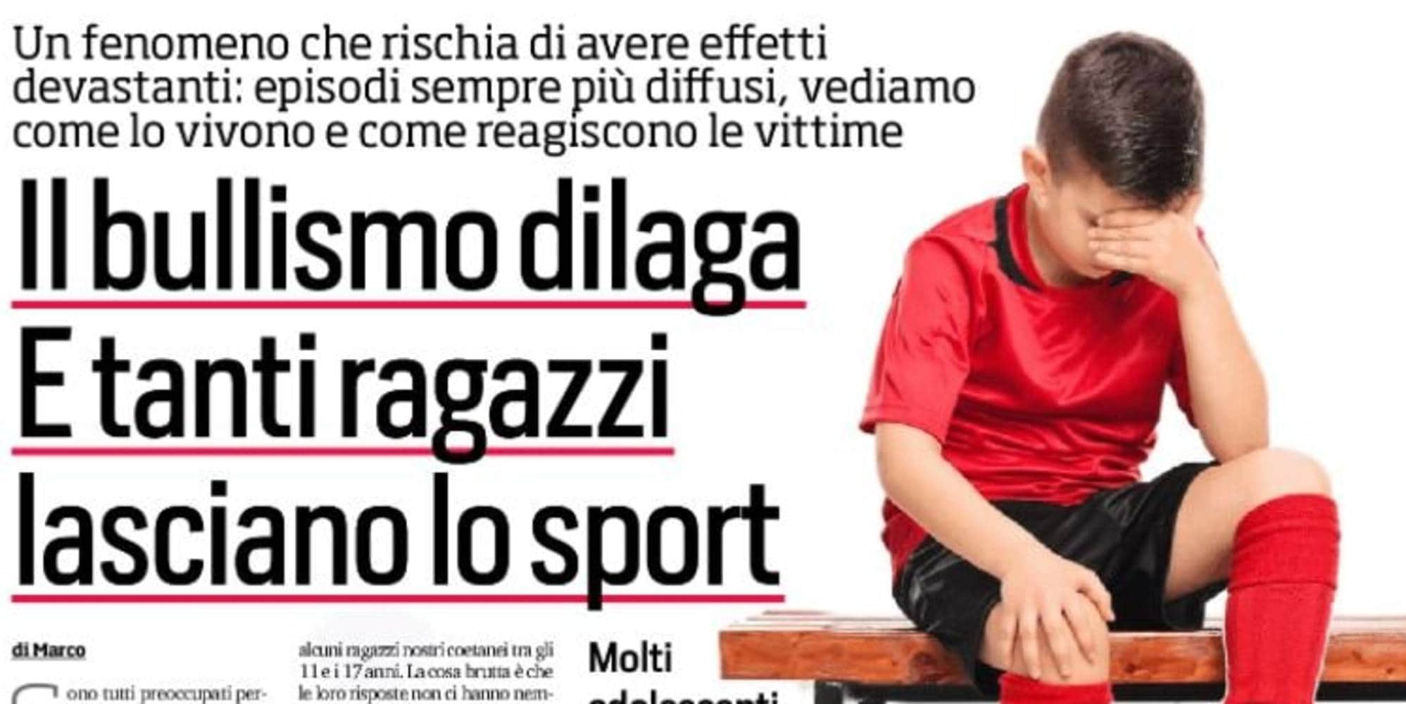 Il bullismo dilaga e tanti ragazzi lasciano lo sport