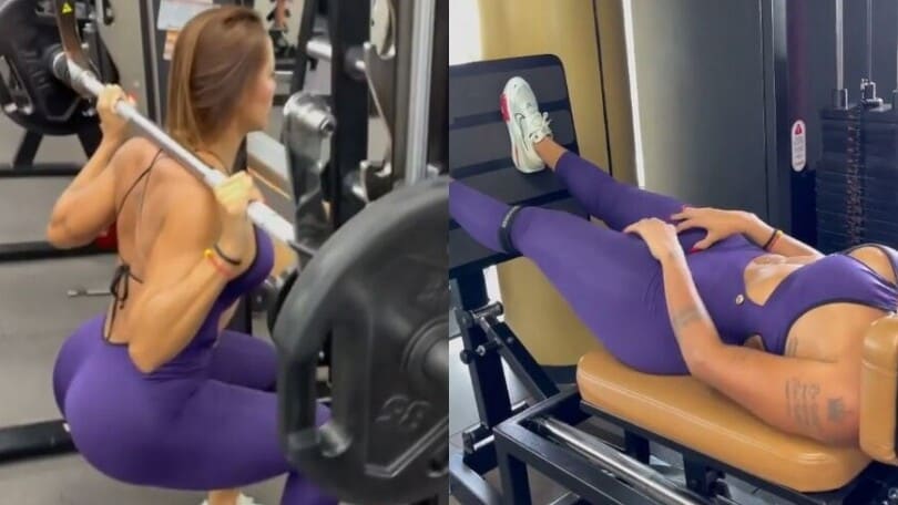 Lady Vidal, tutina viola e allenamento di fuoco!