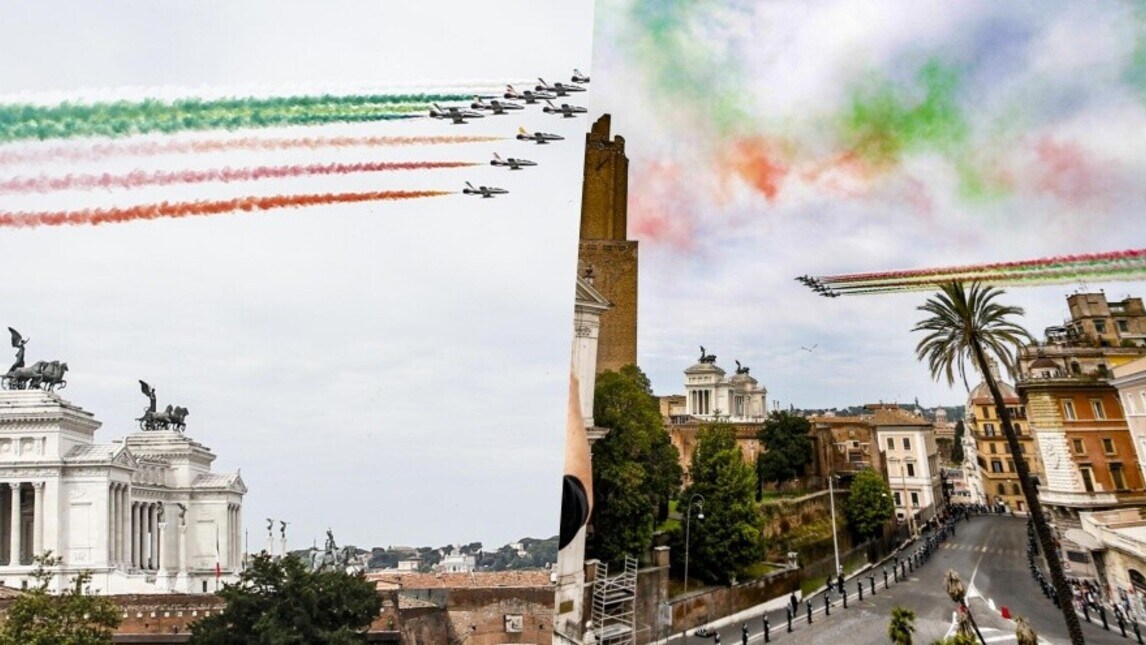 Le Frecce Tricolori su Roma: lo spettacolo del 2 giugno