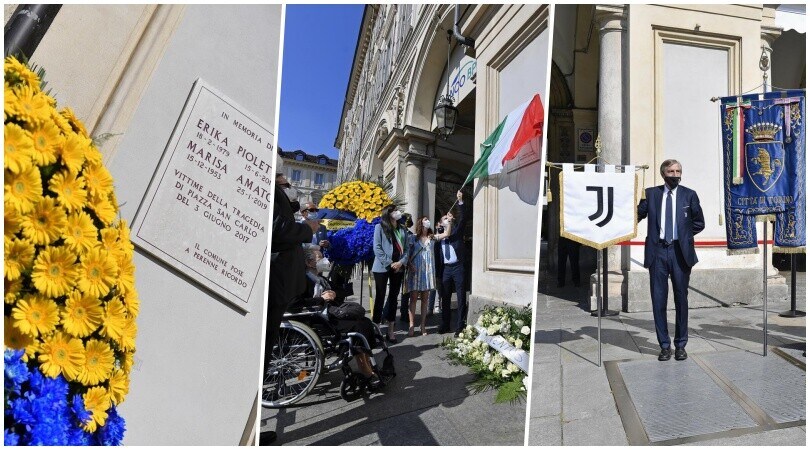 Piazza San Carlo, la Juve ricorda Marisa ed Erika