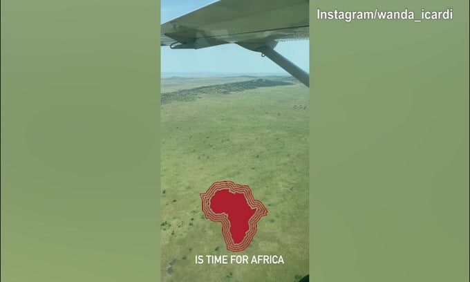 Volo verso l'Africa per Wanda Nara