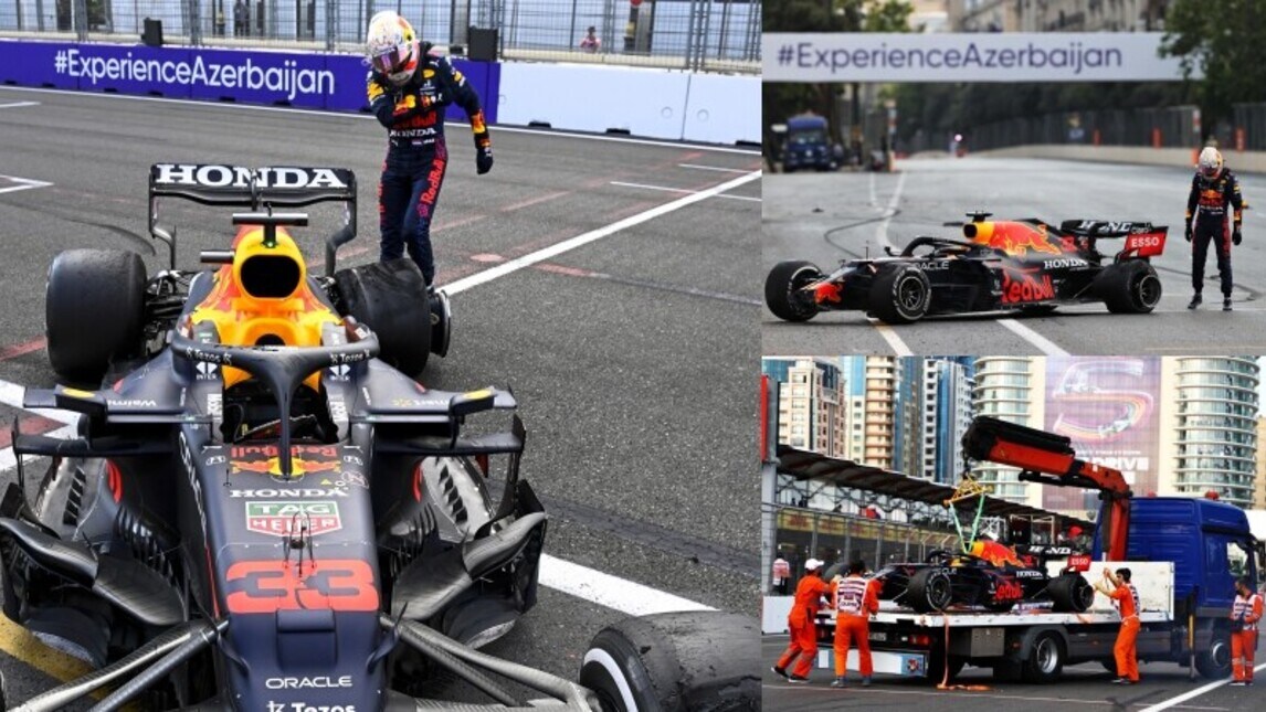 GP Azerbaijan: Verstappen va a muro e ferma tutto a 5 giri dalla fine