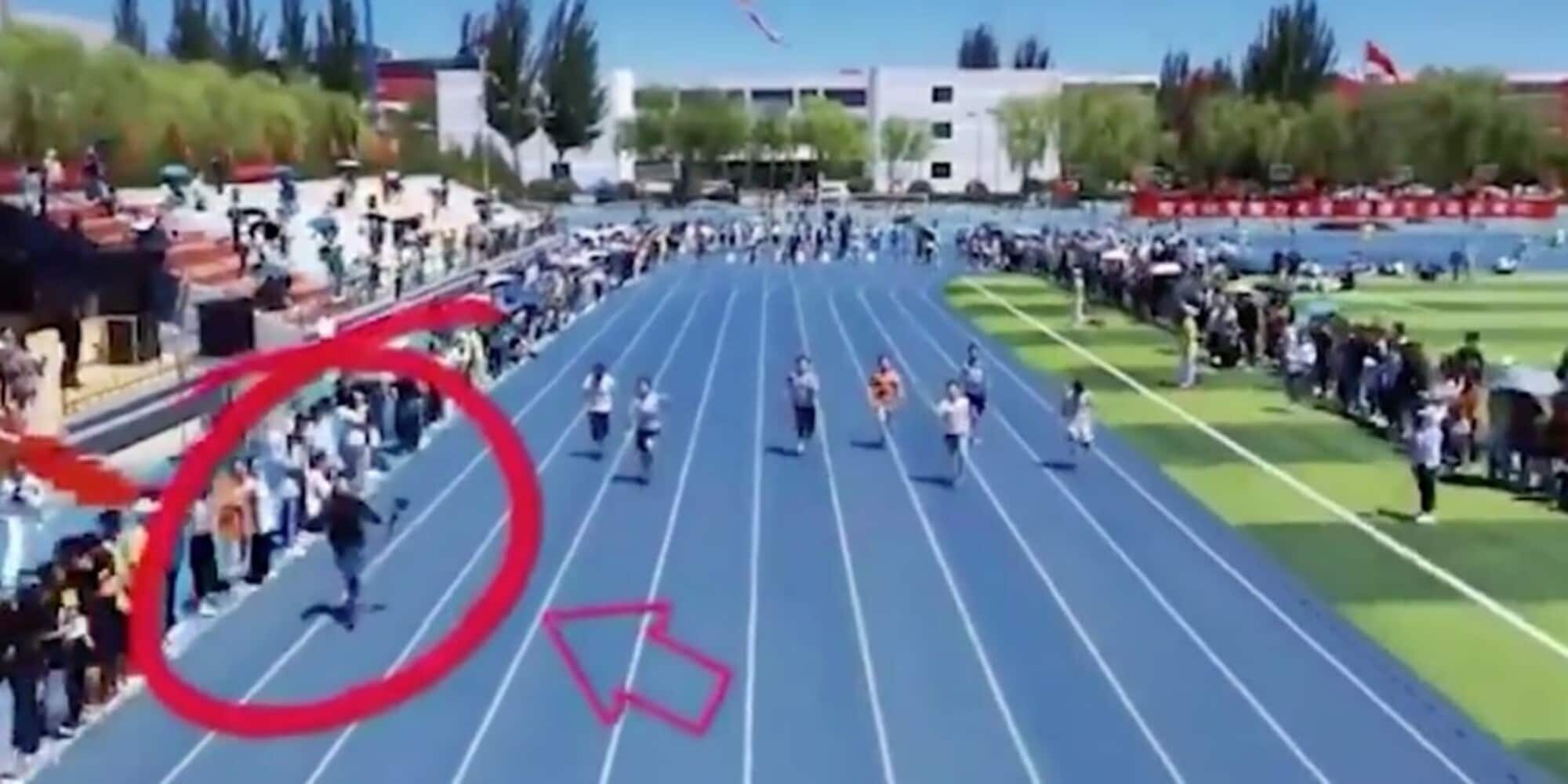 Incredibile! Cameraman supera gli atleti in una gara dei 100 metri
