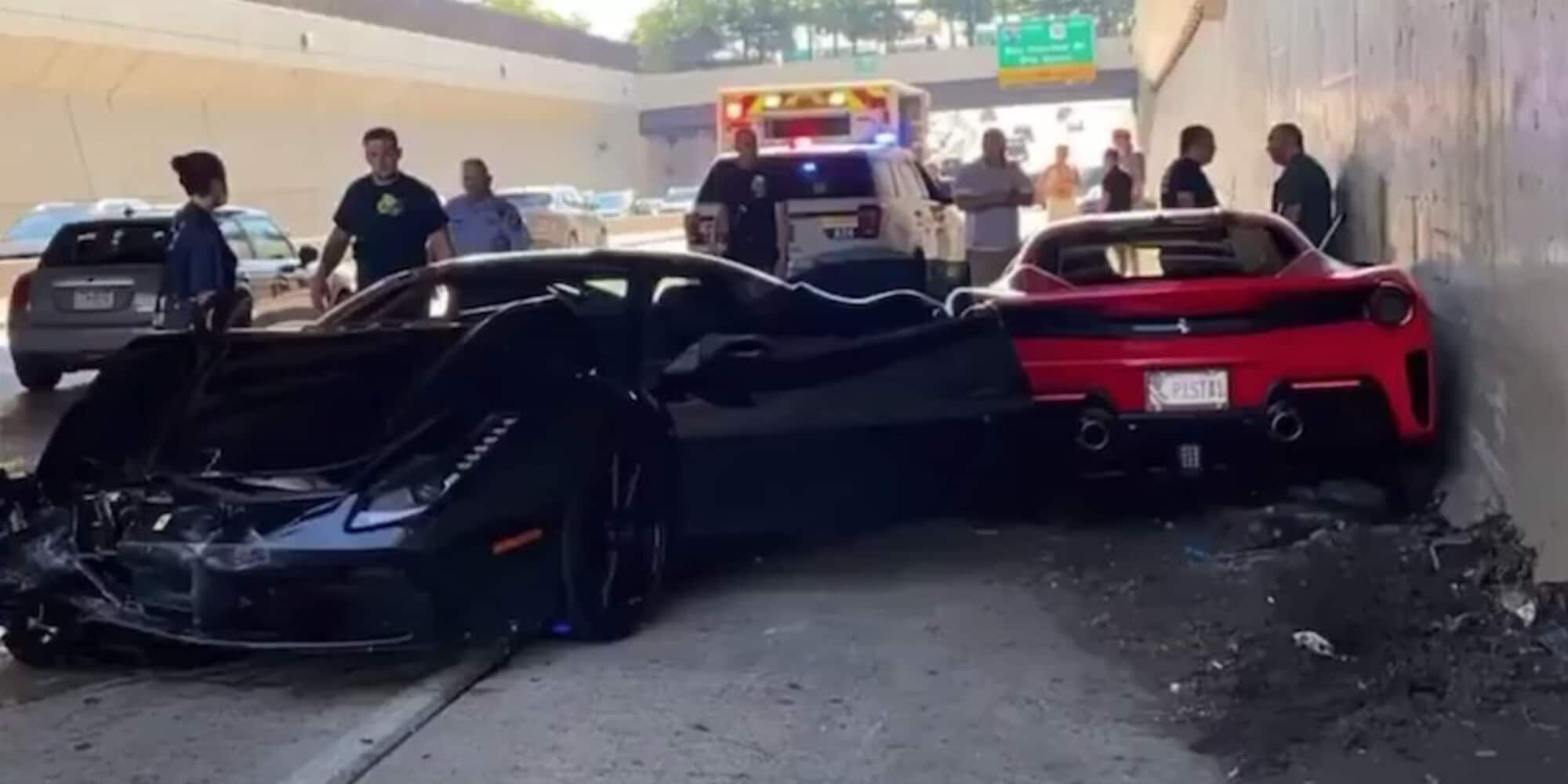 Distrugge tre Ferrari in un colpo solo: il Supercar Show finisce in... rottamazione