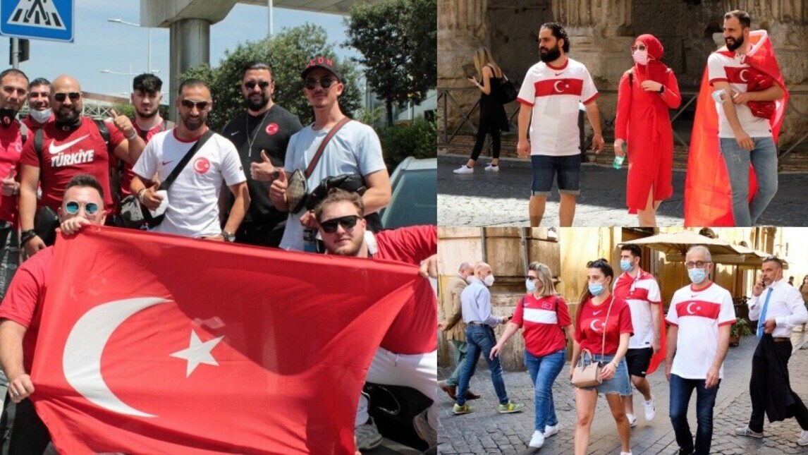 Turchia-Italia, i tifosi turchi riempiono Roma