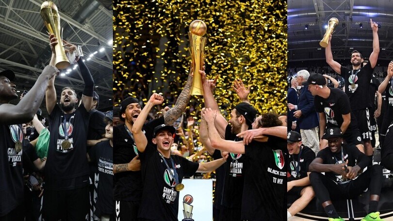 Virtus Bologna, la festa scudetto e premiazione