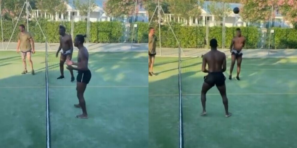 Balotelli e Enock, che sfida a calcio tennis!