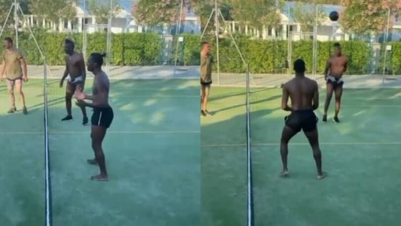 Balotelli e Enock, che sfida a calcio tennis!