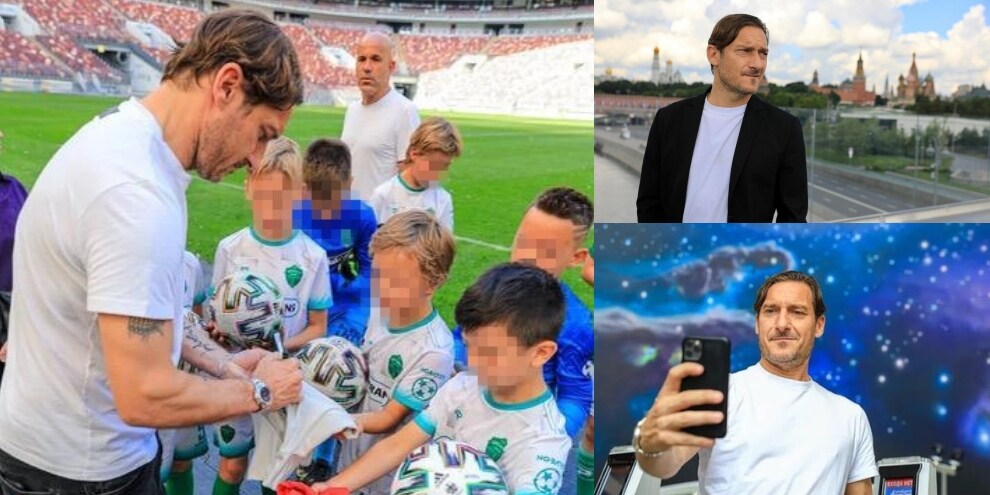Totti a Mosca: l'incontro con i bimbi della scuola calcio