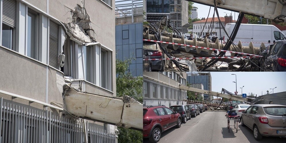 Trivella da cantiere crolla su una palazzina: è caos Milano