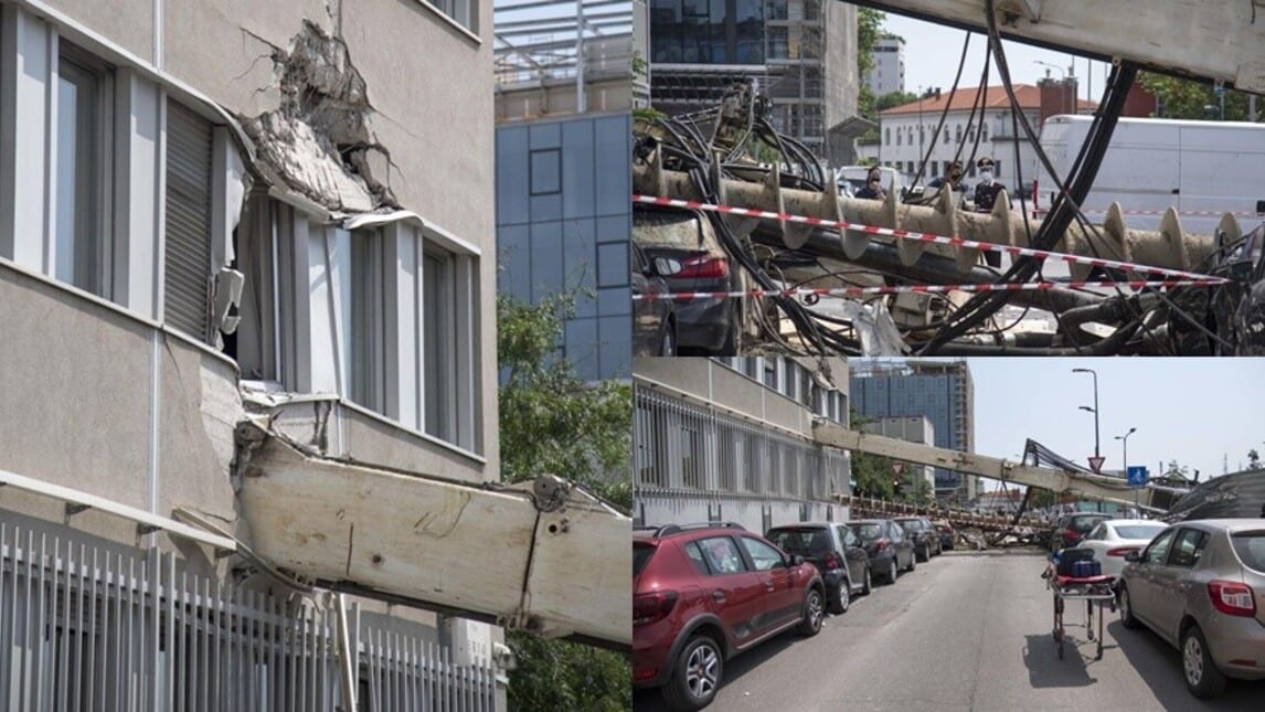 Trivella da cantiere crolla su una palazzina: è caos Milano