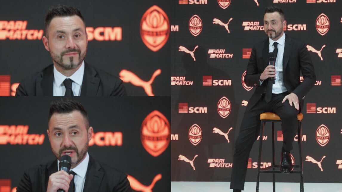 Shakhtar, l'eleganza di De Zerbi alla presentazione ufficiale