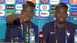 Pogba come Ronaldo: allontana la birra