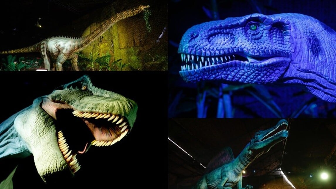 Lo spettacolo del Dinos Alive: Bruxelles diventa Jurassic Park