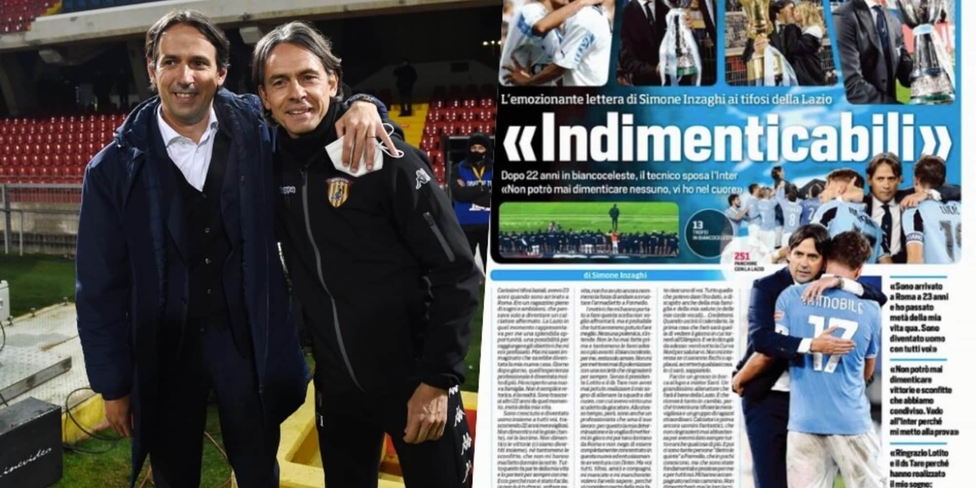 Pippo Inzaghi e la lettera del fratello Simone: “Orgoglioso”