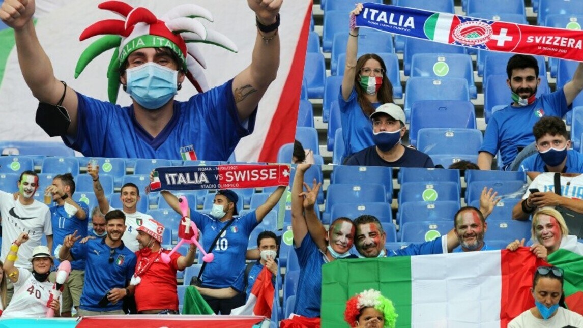 Italia-Svizzera, che entusiasmo dei tifosi sugli spalti!