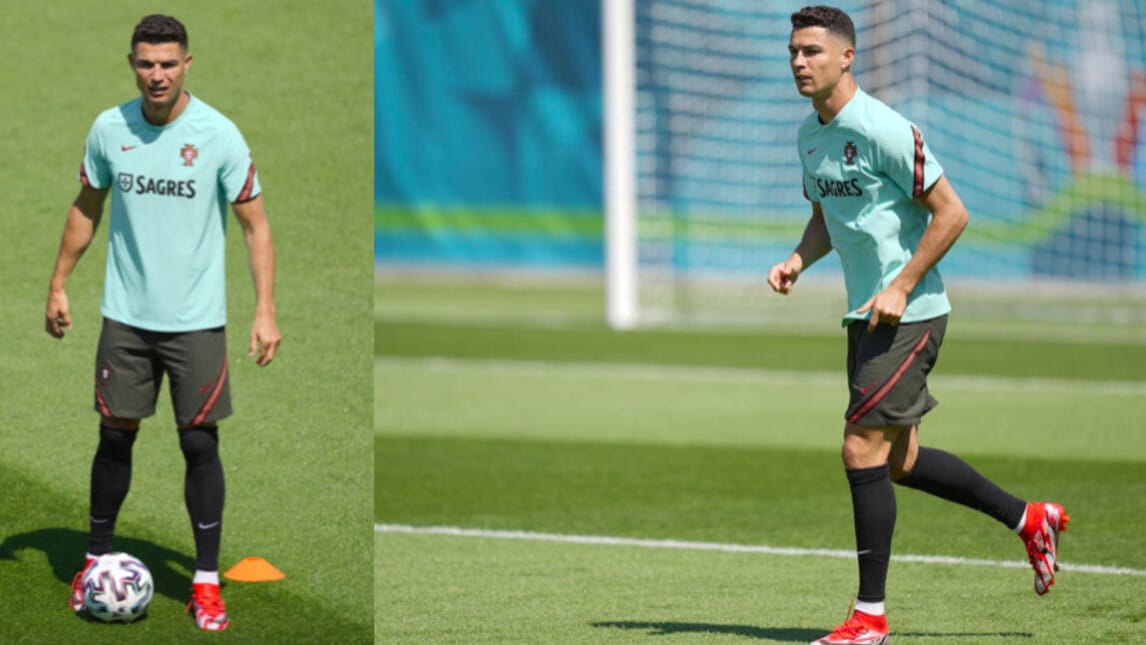 Ronaldo, che concentrazione in allenamento per Portogallo-Germania