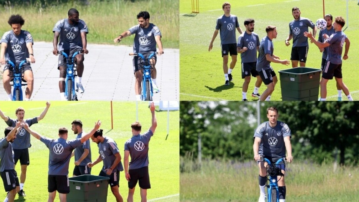 Europei, Germania: allenamento tra bici e "basket"