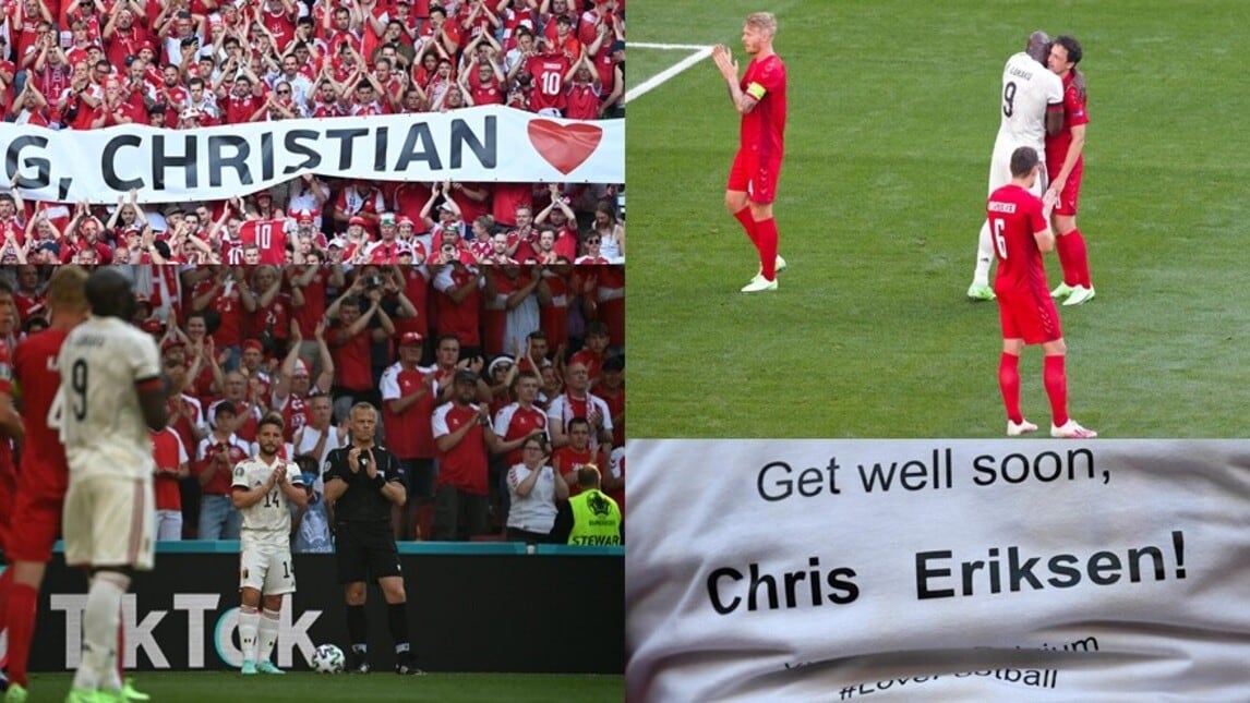 Europei, Danimarca-Belgio: commovente dedica ad Eriksen al 10'