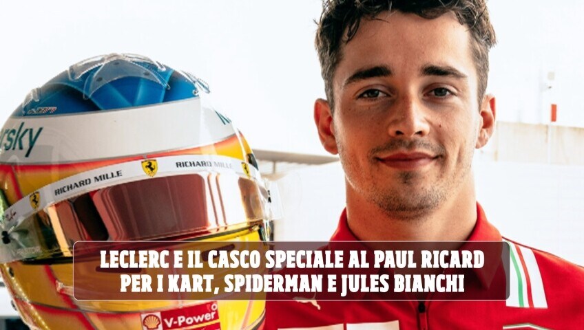 GP Francia, Leclerc mostra il casco speciale con i fumetti della Marvel e i suo amati kart