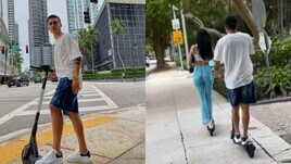 Dybala e Oriana sfrecciano per Miami: la sfida in monopattino