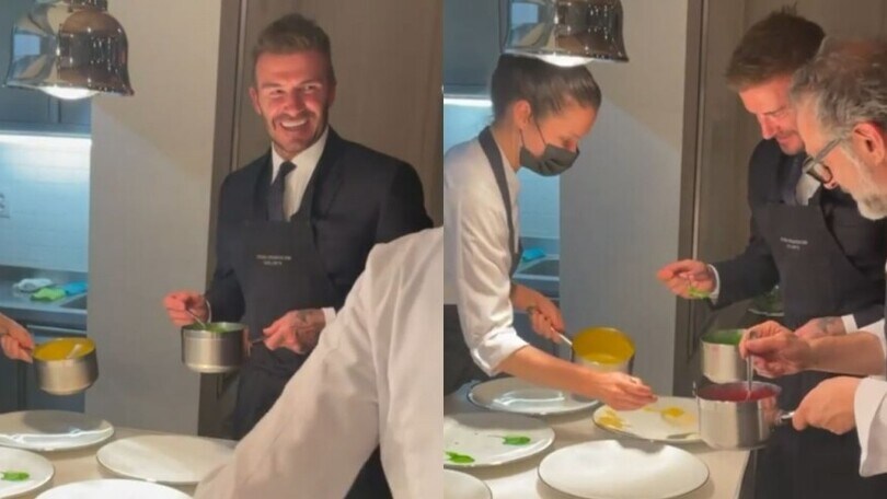 Beckham a lezione di cucina: la cena a Modena da Bottura