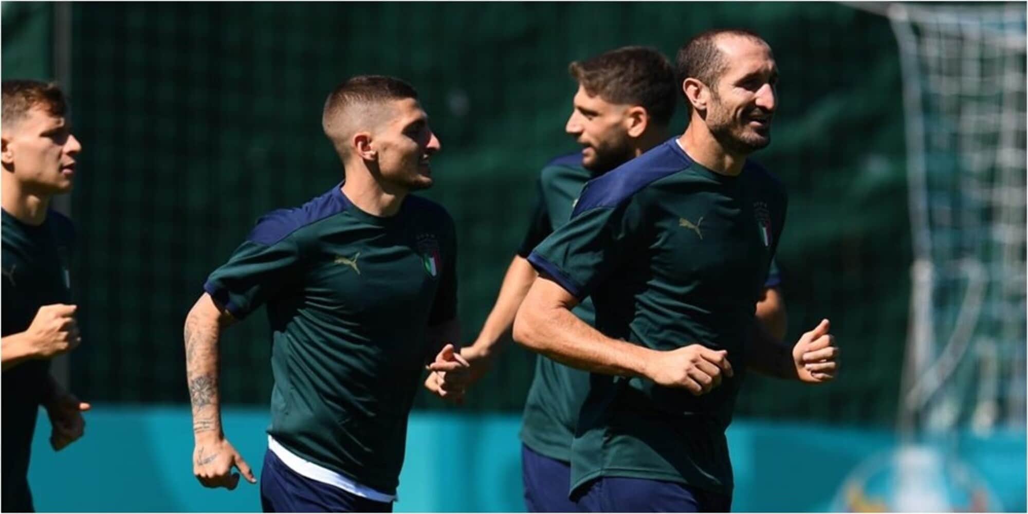 Italia, ultimo allenamento a Coverciano: Florenzi fuori, Chiellini in gruppo