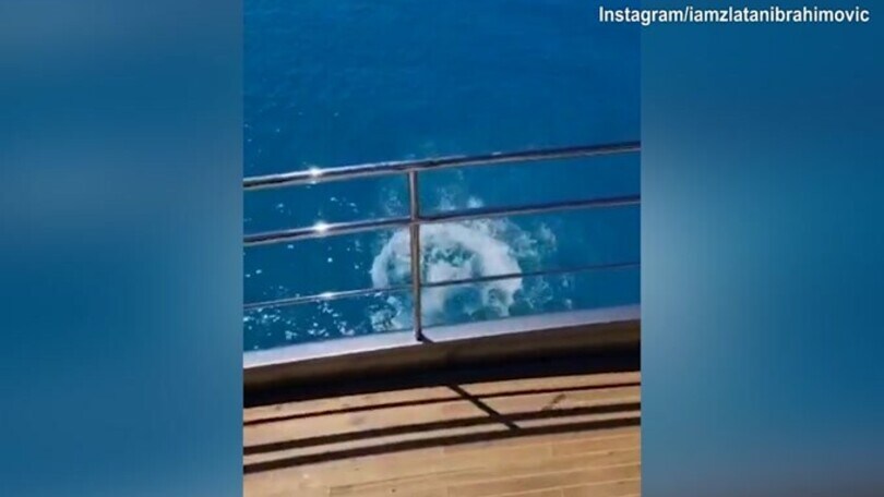 Ibra, super tuffo dalla barca
