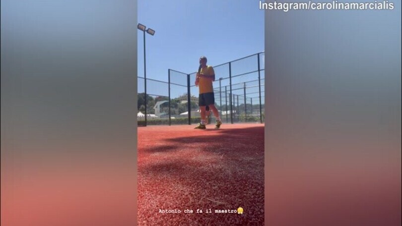 Antonio Cassano maestro di Padel per Carolina Marcialis