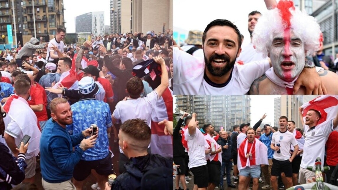 Inghilterra-Germania, tifosi inglesi scatenati fuori Wembley