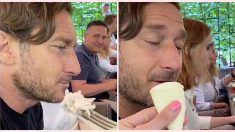 Totti al ristorante georgiano: Ilary lo imbocca per farlo mangiare!