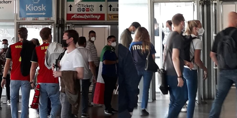 Covid, tifosi in fila per il test rapido prima di Belgio-Italia