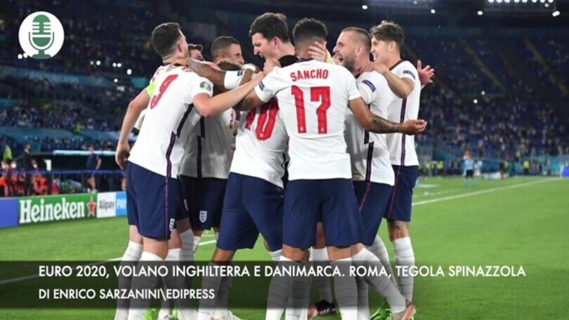 Euro 2020, volano Inghilterra e Danimarca. Roma, tegola Spinazzola