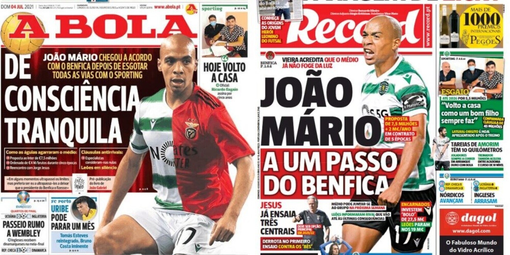 "Joao Mario al Benfica, ci siamo: trovato l'accordo con l'Inter"