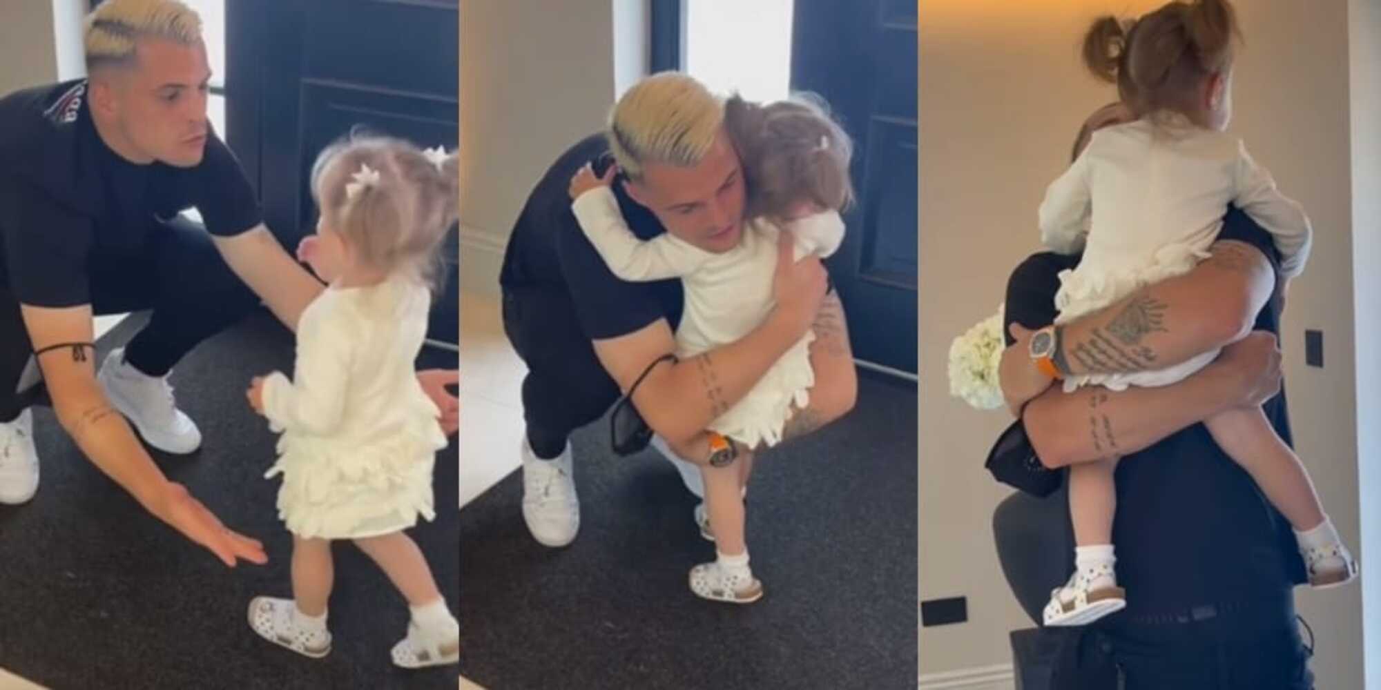 Xhaka, l'abbraccio con la figlia dopo 6 settimane commuove i social