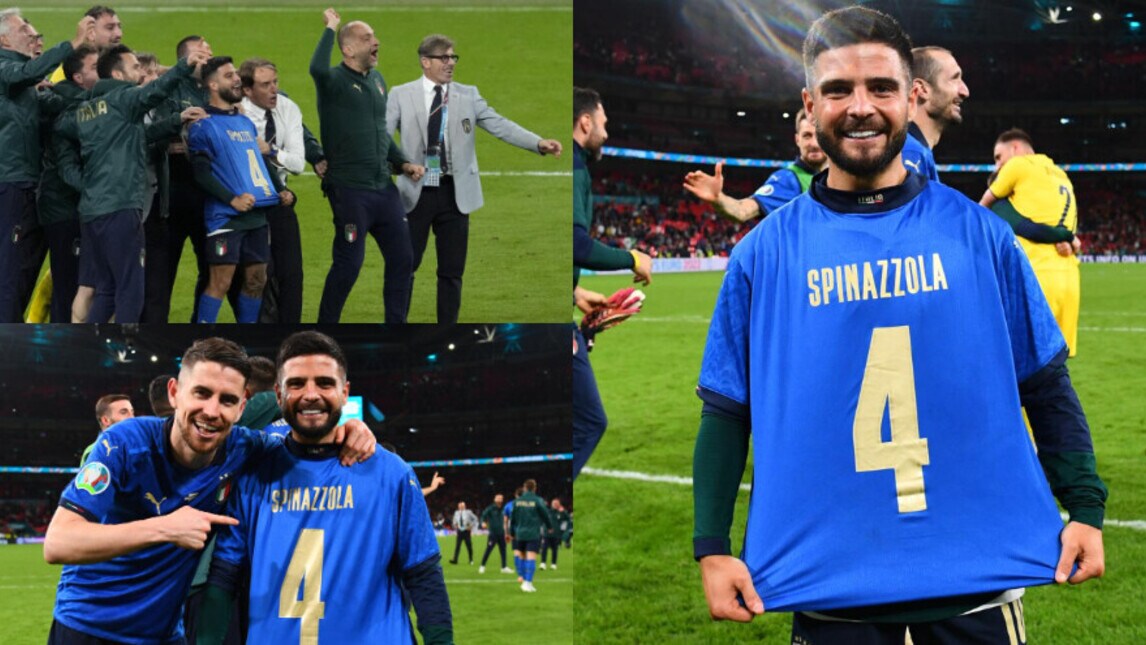 Italia in finale, la dedica speciale di Insigne a Spinazzola