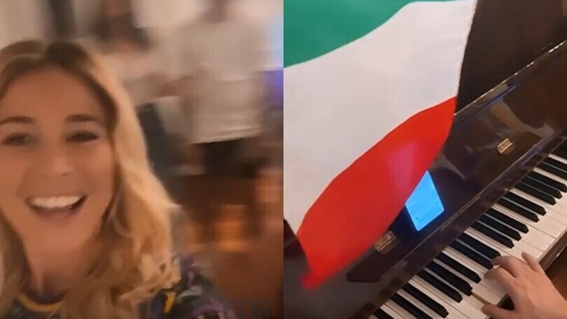 Diletta Leotta festeggia l'Italia e canta "Notti magiche"